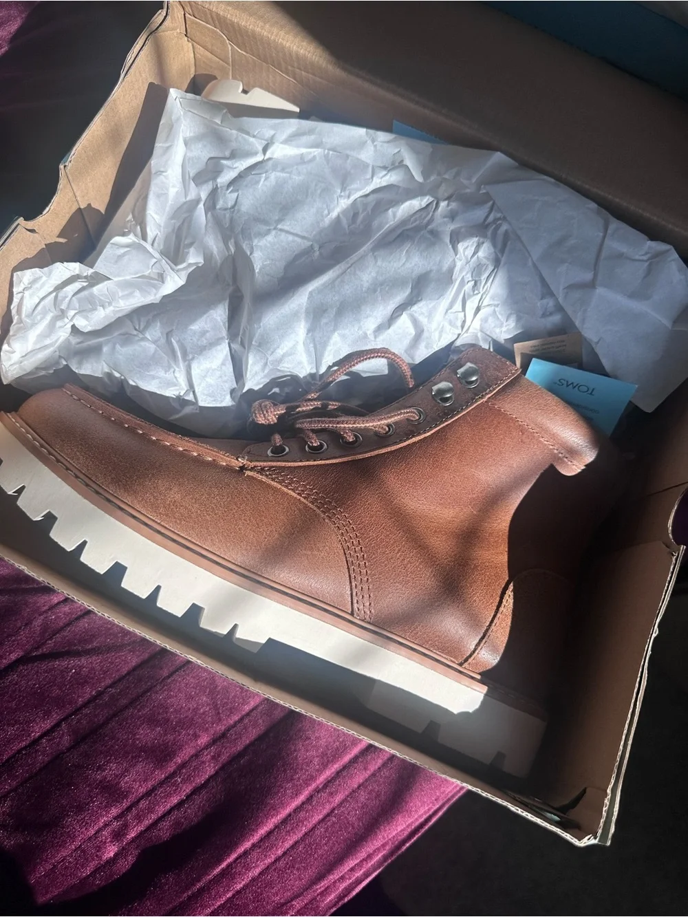 Toms Brown Leather Chukka Boot with White Sole
